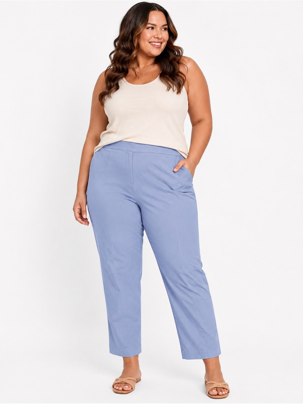 Dana Buchman Slim Ankle Pants in light grey - Women's Stretch Size XL 14/16